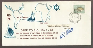 1976 Sudáfrica Ciudad del Cabo a Río de Janeiro en yate Prerusia cubierta firmada - Imagen 1 de 1