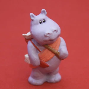 Hallmark Merry Miniature Valentine's 1990 Hippo Cupid QSM1513 Purple NEW - Picture 1 of 3