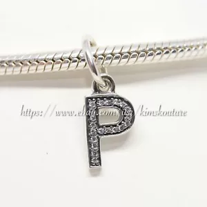 Authentic Letter P Pendant Sterling Silver Charm 791328CZ - Picture 1 of 2