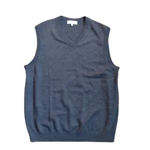 Turnbury Suéter Hombre Chaleco Grande Gris Cuello en V Sin Mangas Lana Merino - Imagen 1 de 6