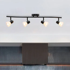 4 Light Fixed Track Lighting Kit with Dimmable and Adjustable Head Ceiling Light - Picture 1 of 8