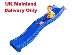 Kids Slide 8ft Blue Climbing Frame Playhouse Outdoor 2.5m Wavy Water Slide New - Picture 1 of 7
