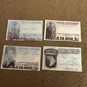 Lot Of 4 Band Of Brothers Autographed Cards Freeman, Suerth, Petitions, Homan - Picture 1 of 5