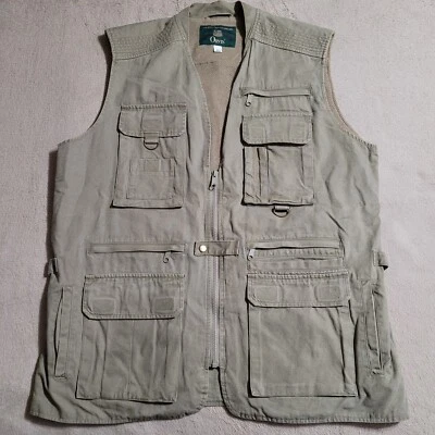 CHALECO ORVIS OUTDOOR Pesca con Mosca Senderismo Safari Malla Caqui Tostado Para Hombre Talla GRANDE Foto 1 de 4