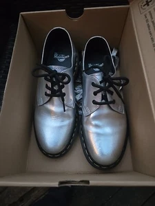 Dr. Martens Damen 1461 in Silber Lazer Iced Metallic Oxford Schuhe Größe 6 Neu - Bild 1 von 7