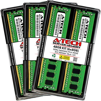 48GB 6x 8GB PC4-2400 RDIMM ASUS RS700-E8-RS4 RS700-E8-RS8 Memory RAM - Image 1 of 3