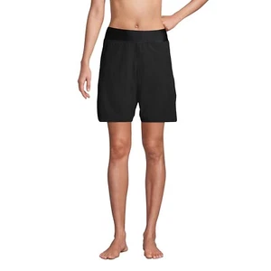 Land's End Quick Dry Active 9" Lined Swim Board Shorts Modest Black 20W NEW - Picture 1 of 7