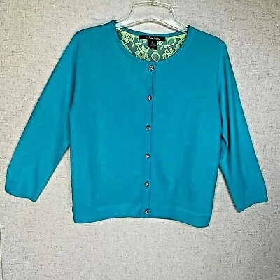 Madison Studio women's Large Medium sweater faux rhinestone buttons lace lining - Image 1 of 4