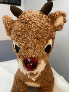 BABW RUDOLPH DAS RENTIER MIT DER ROTEN NASE Plüsch lockig braun Stofftier Spielzeug - Bild 1 von 12
