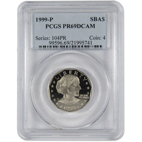 1999 P Susan B Anthony Dollar PR 69 DCAM PCGS Clad SBA $1 Proof Coin Cover