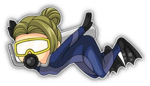Girl Diver Car Bumper Sticker Decal - ''SIZES'' - Picture 1 of 1