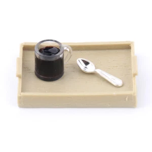 1Set 1:12 Dollhouse Miniature Coffee Machine Coffee Cup Spoon Tray Scene Decor - Picture 1 of 8