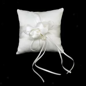 Ringkissen Schöne Bud Blume für Hochzeit Braut Dekoration 15x15cm - Bild 1 von 8