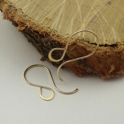 Gold Filled Teardrop Earrings - Hammered French Ear Hooks - Fancy Ear Wires - Image 1 of 4