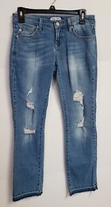 Dear John Distressed Jeans Sz 25X27.5. 'Playback Cuffed Cropped Straight Leg' 