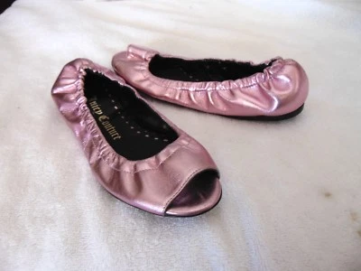 Mint Juicy Couture Womens Ballet Shoe SZ 6.5 M Pink Leather Solid Flat $329 - Image 1 of 4