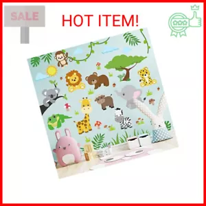 Supzone Jungle Animal Wall Stickers Forest Animal Tree Wall Decals Monkey Elepha - Picture 1 of 2