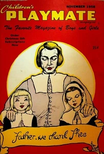 Children's Playmate Magazine November 1958 Thanksgiving Paper Dolls - Picture 1 of 3
