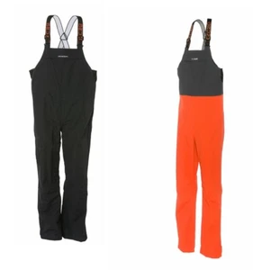 Grundens Full Share Waterproof Rain Bibs Fishing Black & Black/Orange - Picture 1 of 5
