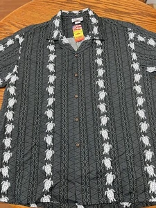 Neu mit Etikett Pacific Legend Herren 2XL Meeresschildkröten hawaiianisch Aloha geknöpft anthrazit - Bild 1 von 9