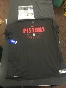 DETROIT PISTONS BLACK AUTHENTIC NIKE DRI FIT SHOOTING SHIRT 4XL AR2531-010 NWT - Picture 1 of 27