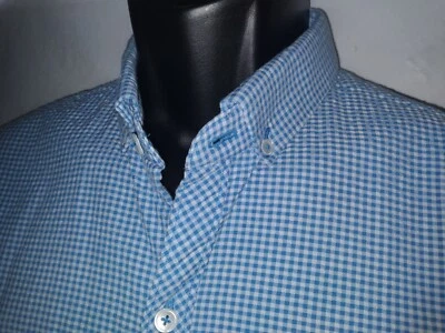 Zachary Prell M short sleeve Gingham plaid cotton shirt seersucker Medium  - Image 1 of 4