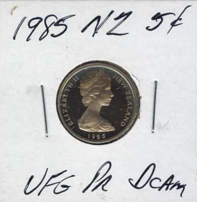 1985 New Zealand 5 Cents Ultra Finest Grade Proof DCAM Quality Sku: World #045 - Image 1 of 2