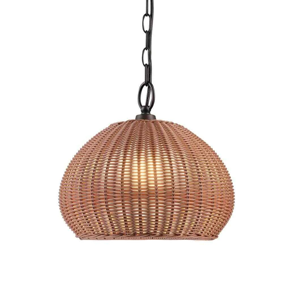 Globe Electric 44761 Salvador 13"W Plug-In Pendant - Bronze