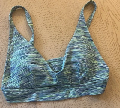 Aerie  Bikini Top womens size large green & blue swim top New! - Image 1 of 4
