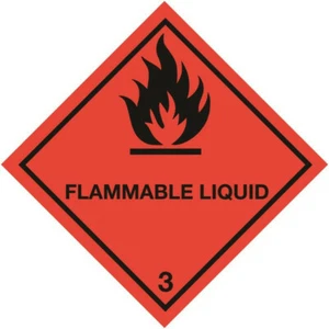 SIGNS & LABELS Class 3 Flammable Liquid Warning Diamond - Self Adhesive Vinyl - - Imagen 1 de 1