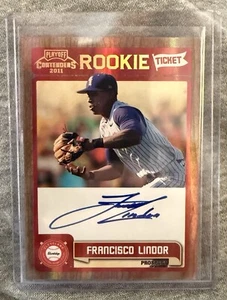 2011 Playoff Contenders - Rookie Tickets Signatures Francisco Lindor (AU, RC) - Picture 1 of 2