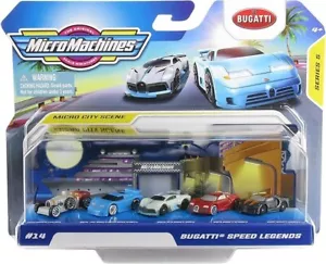 Micro Machines 2021 Series World #14 Bugatti #16 Chevrolet Speed Legends Cars - Picture 1 of 2