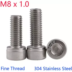 M8 - 1.0 Rosca Fina 304 Acero Inoxidable Tapas de Cabeza de Enchufe Tornillos Métricos DIN 912 - Imagen 1 de 4
