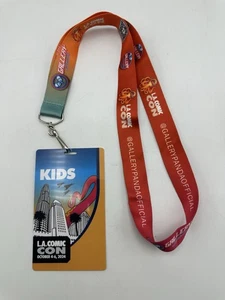 Insignia y cordón oficial para niños usados de la Comic Con de Los Ángeles 2024 - Imagen 1 de 2