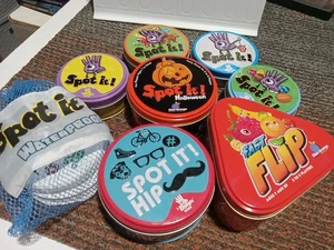 8x Card Games LOT Party Classroom Daycare Fun SPOT IT! Halloween Hip +++ Dabble - Picture 1 of 23