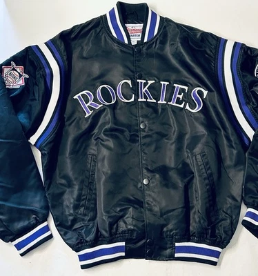 Jaqueta masculina vintage anos 90 Colorado Rockies Starter Light coleção diamante GG - Imagem 1 de 4