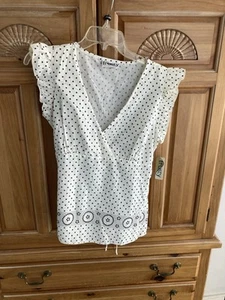 Rusty Sleeveless Polka Dot Side Zipper Blouse Juniors Size Medium - Picture 1 of 14