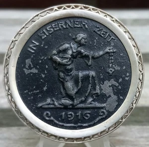 Patriotische Brosche In eisener Zeit Orden Eisernes Kreuz Ehrenzeichen Original - Bild 1 von 2