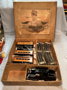 AMERICAN FLYER TRAIN PREWAR #1217 ELECTRIC SET-LOCO +3 PASS CARS-1920's-SETBOX! - Picture 1 of 20