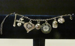 Seattle Mariners silberfarbene Figarokette Bettelarmband neu in Geschenkbox 6" - 8" - Bild 1 von 11
