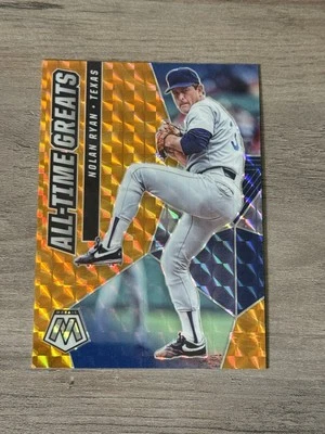 2021 PANINI MOSAIC ALL TIME GREATES REACTIVE ORANGE NOLAN RYAN RARE INSERT - Image 1 of 2