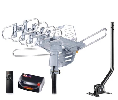 WA-2608 Amplified Outdoor TV Antenna – Long Range with UHF/VHF, 360° Motorize... - Image 1 of 4