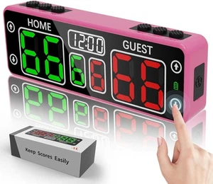 YZ Upgraded Digital Scoreboard with Timer, Mini Magnetic Electronic pink - Picture 1 of 5
