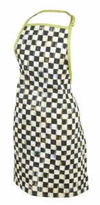 MacKENZIE CHILDS COURTLY CHECK CHEF STYLE APRON WITH CHARTRUESE TRIM NEW - Picture 1 of 4