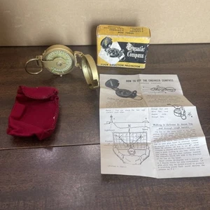 Brújula lente/ingeniero vintage con caja e instrucciones - Imagen 1 de 13