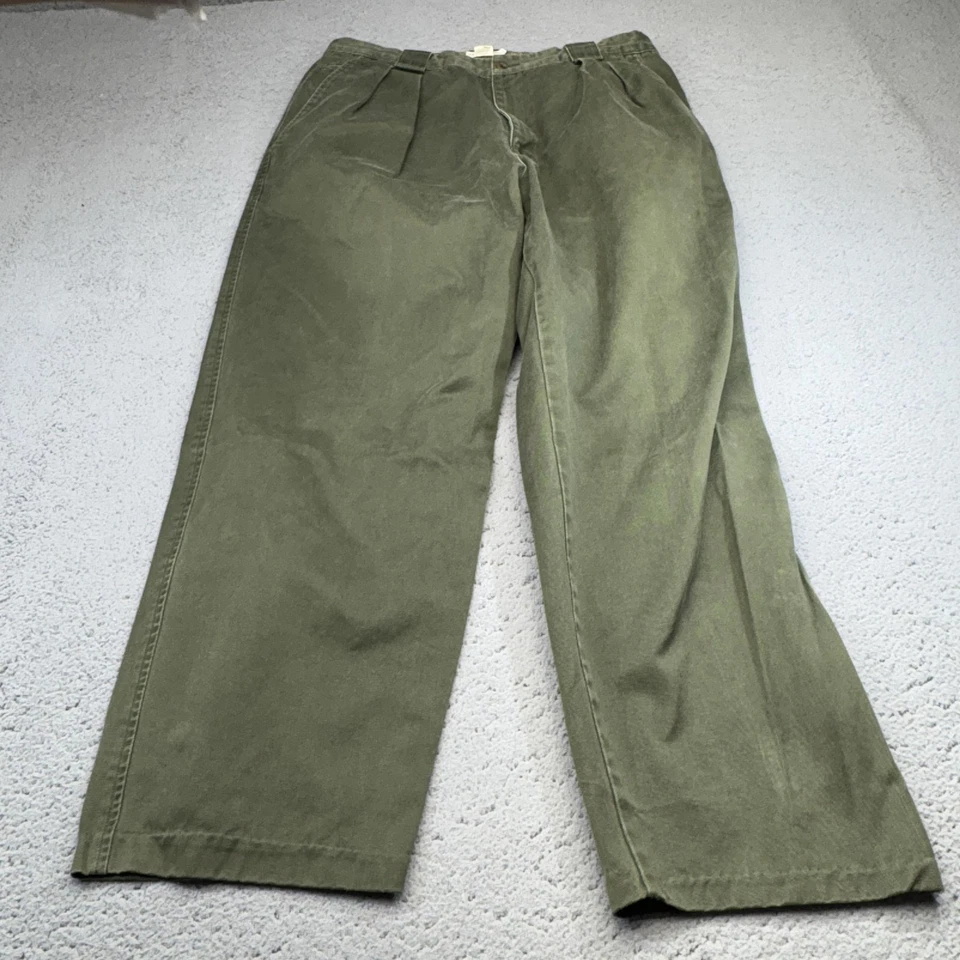 Pantalones De Colección Banana Republic Hombres 33x28 Verde Plisado Chino Safari Etiqueta 36x32 Años 90 Foto 1 de 4