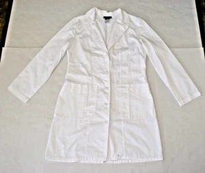 Cherokee Lab Coat 36 Size S Style 2319 White Notched Lapel Back Princess Seams - Picture 1 of 11