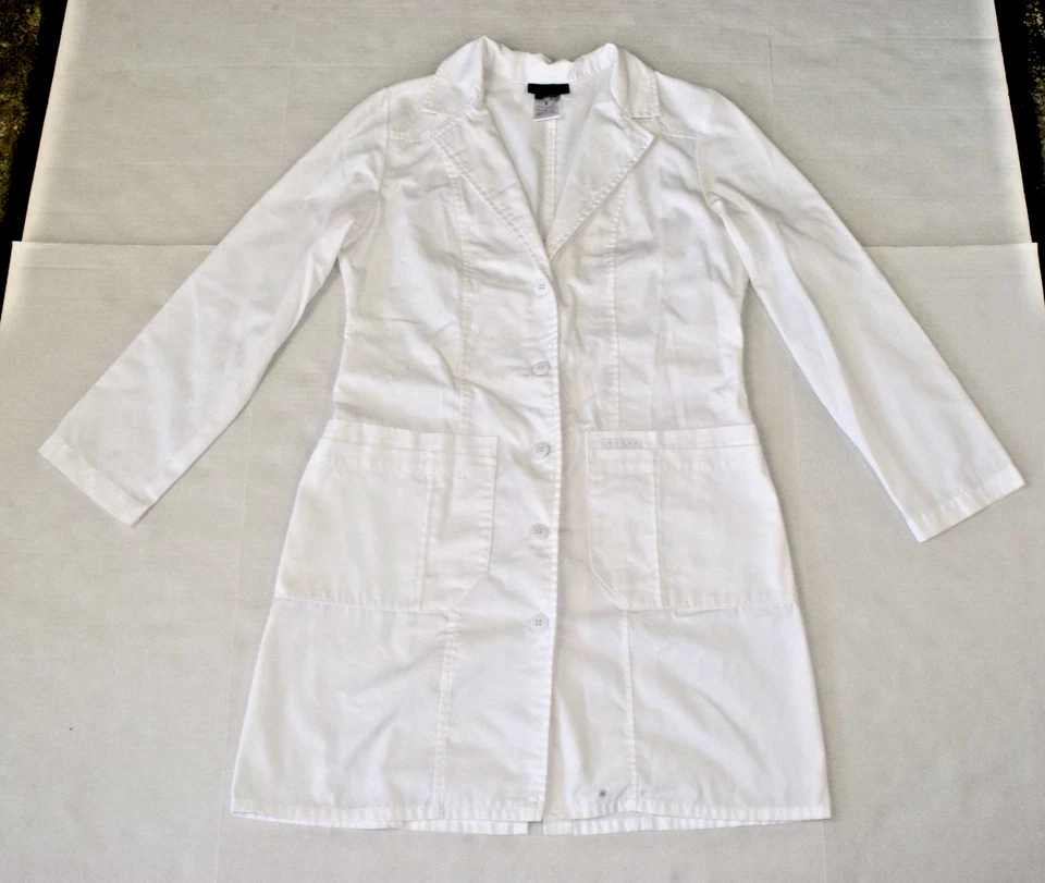 Cherokee Lab Coat 36 Size S Style 2319 White Notched Lapel Back Princess Seams - Image 1 of 4