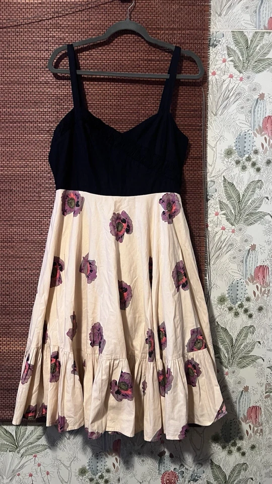 Vestido de Verano Anthropologie Niñas De Saboya Flor Algodón Ajuste Acampanado Talla 14 Foto 1 de 4