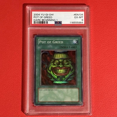 Pot of Greed 2004 Yu-Gi-Oh! Dark Beginning 1 DB1-EN134 PSA 6 Super Rare - Image 1 of 2